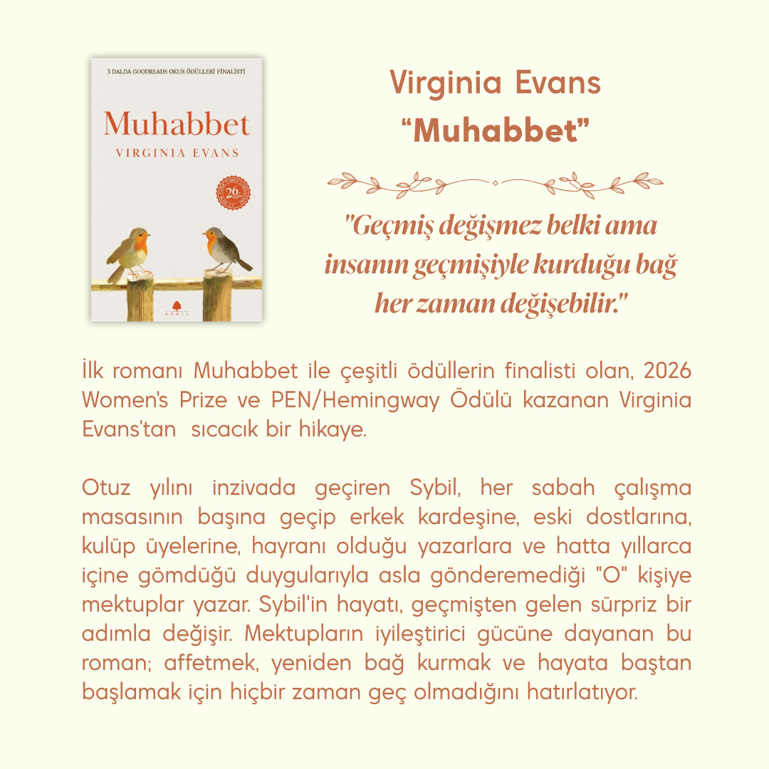 Virginia Evans'ın Muhabbet Romanı ile Kitaplardan İçimize Yolculuk Atölyesi