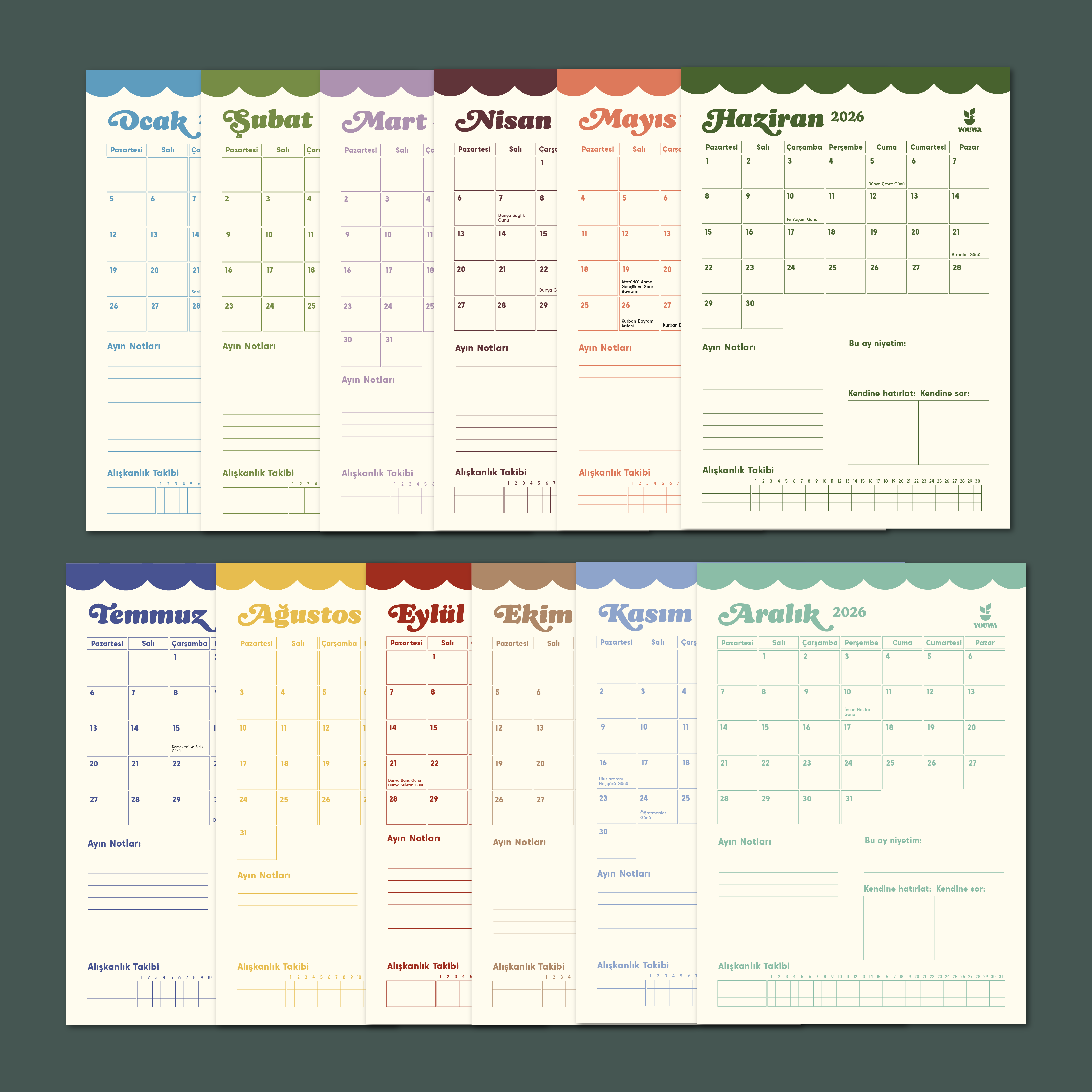 2026 Dijital Takvim ve Planlayıcı